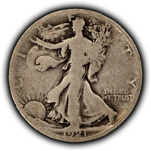 1921-D 50c Walking Liberty Silver Half Dollar - Good Key Date - SKU-Z6507