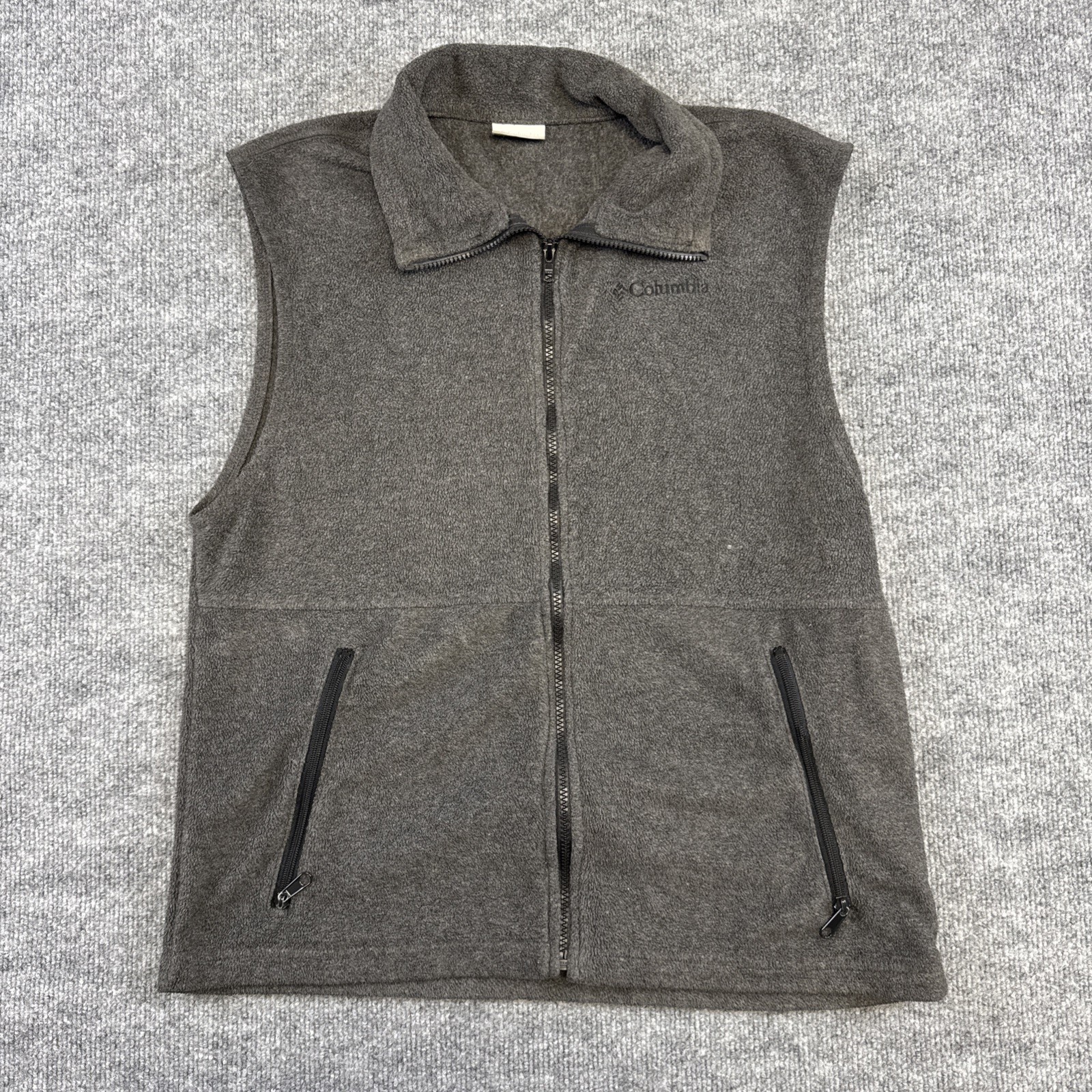 Mens Columbia Fleece Vest Large Gray Size M