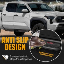 Estribos Laterales Para Silverado Y Sierra 1500 A 3500HD - Doble Cabina 2007-2019, Negro Mate