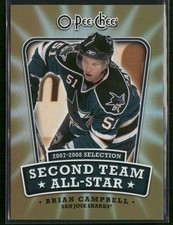 2008-09 O-Pee-Chee Brian Campbell Second Team All-Stars #2ND-BC San Jose Sharks