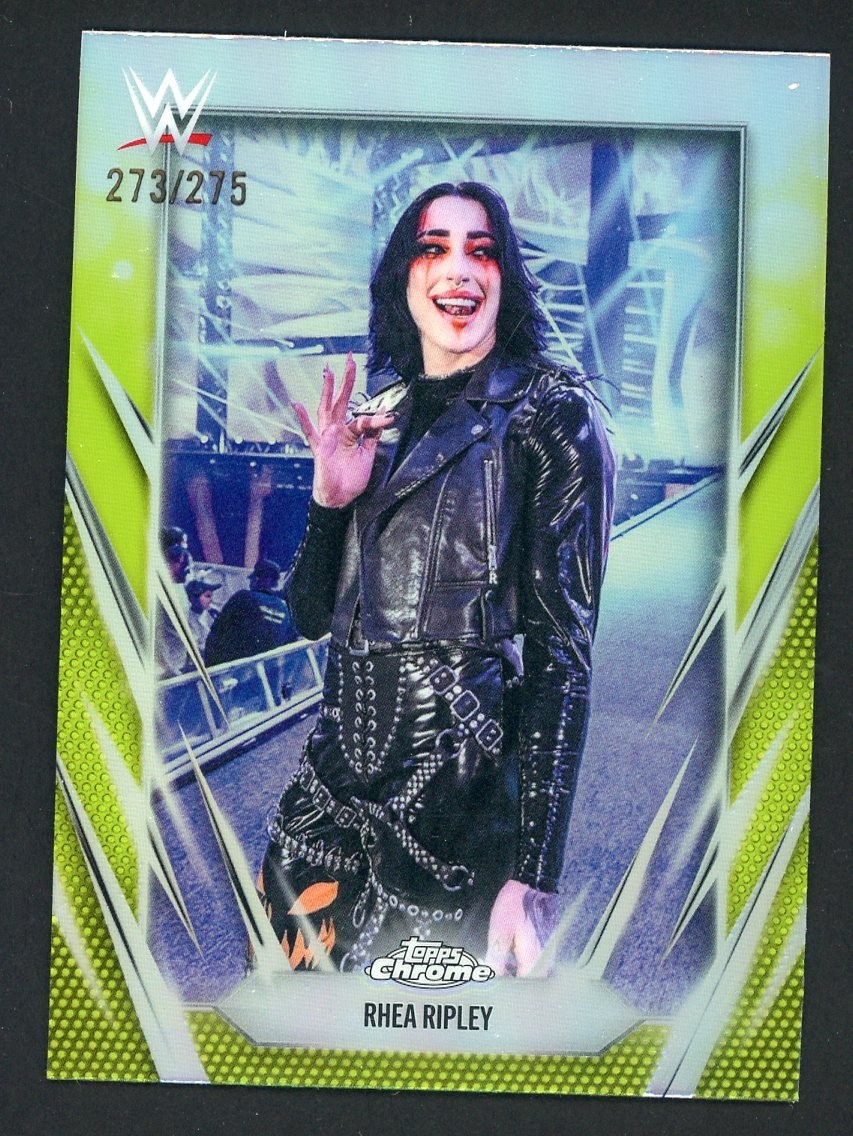 2026 Topps Chrome WWE Wrestling Yellow Refractor #20 Rhea Ripley 273/275