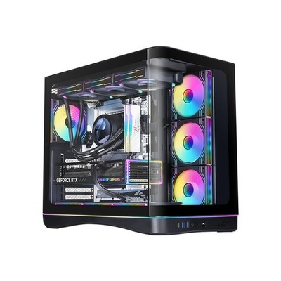 SAMA V62 Mid-Tower PC Case, 7x120mm Pre-Installed ARGB PWM Fans, 4mm Tempered...