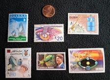 OUTER SPACE Lot Vintage Stamps  Free Shipping [inv#917] Spacecraft