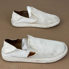 OluKai Pehuea Women's Size 7 White Mesh Slip On Sneakers Shoes 20271-WBWB