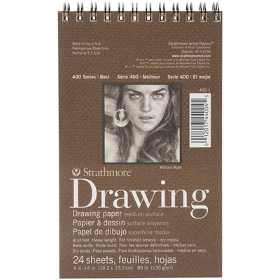 Strathmore Medium Drawing Spiral Paper Pad 4''X6''-24 Sheets