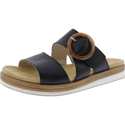 Remonte Womens Black Leather Platform Sandals 43 Medium (B,M) BHFO 7170