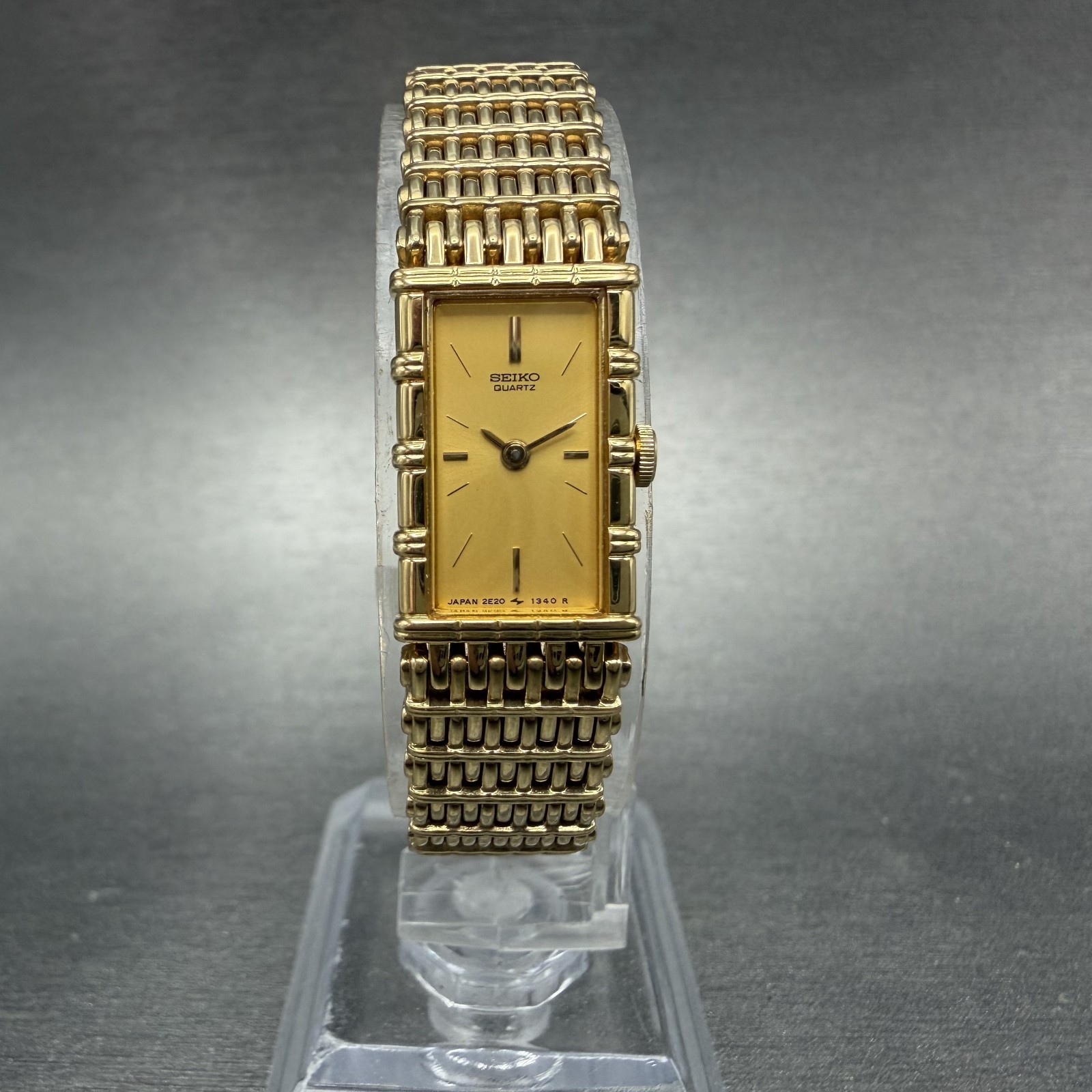 Watch Women 97HD New Battery Gold Champagne 2e20-6109 12mm Dial Tank Tone Seiko - VintageWatches.PK Watch Women 97HD New Battery Gold Champagne 2e20-6109 12mm Dial Tank Tone Seiko - vintagewatches.pk