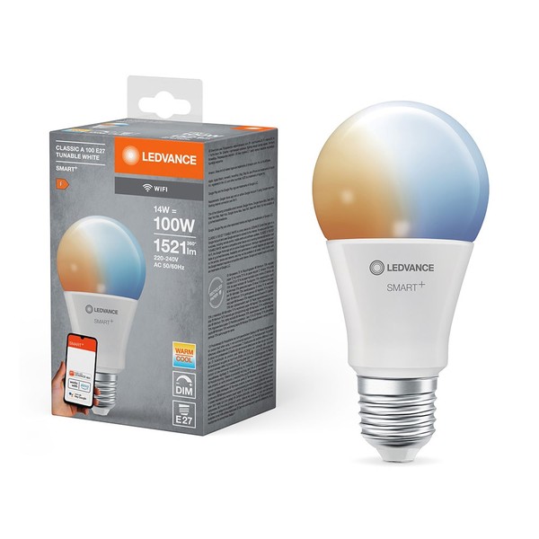 Ledvance Led Smart+ Birne A70 14W = 100W E27 Tw 2700K-6500K Dimmbar App Wifi-image