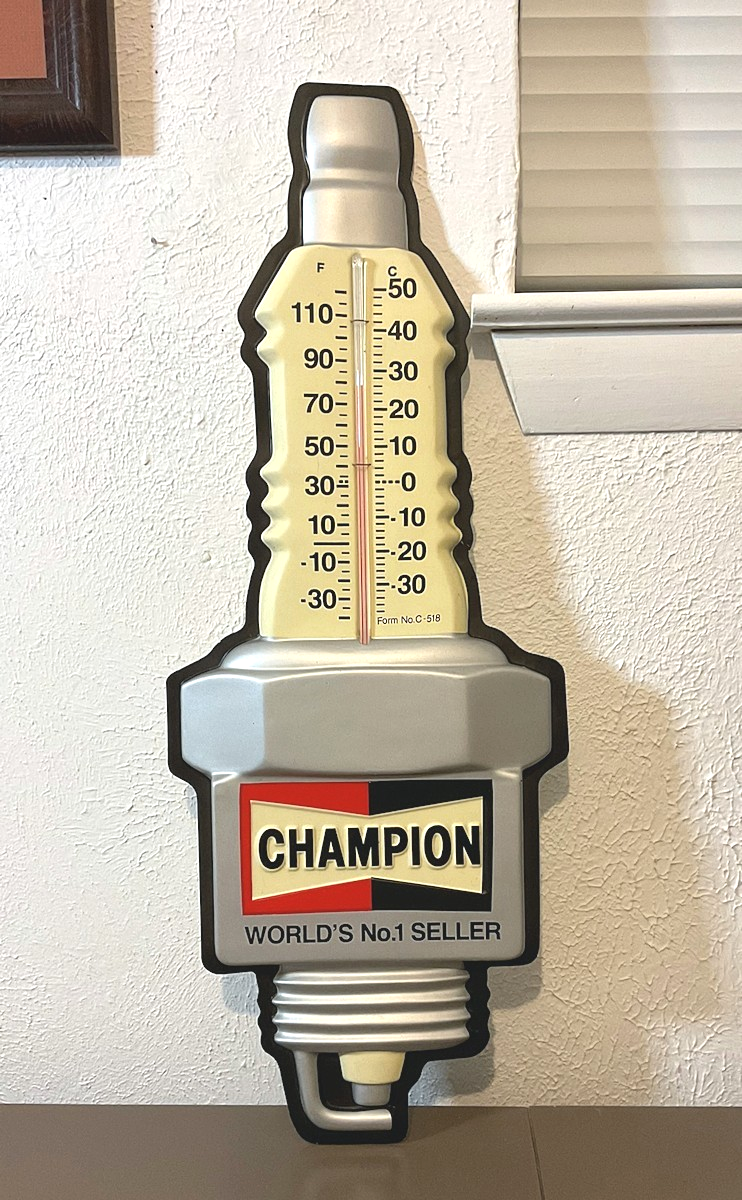 CHAMPION PLUG アドバタイジング サーモメーター Vintage Champion Spark Plug Thermometer World's No.1 Seller