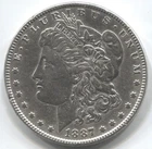 1887 - MORGAN SILVER DOLLAR - 90% SILVER - AU -LOT # 176