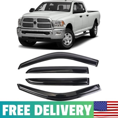 Window Visors Deflectors Tape-On for Trucks 2009-2014 DOD-ge RAM 1500/2500/3500,