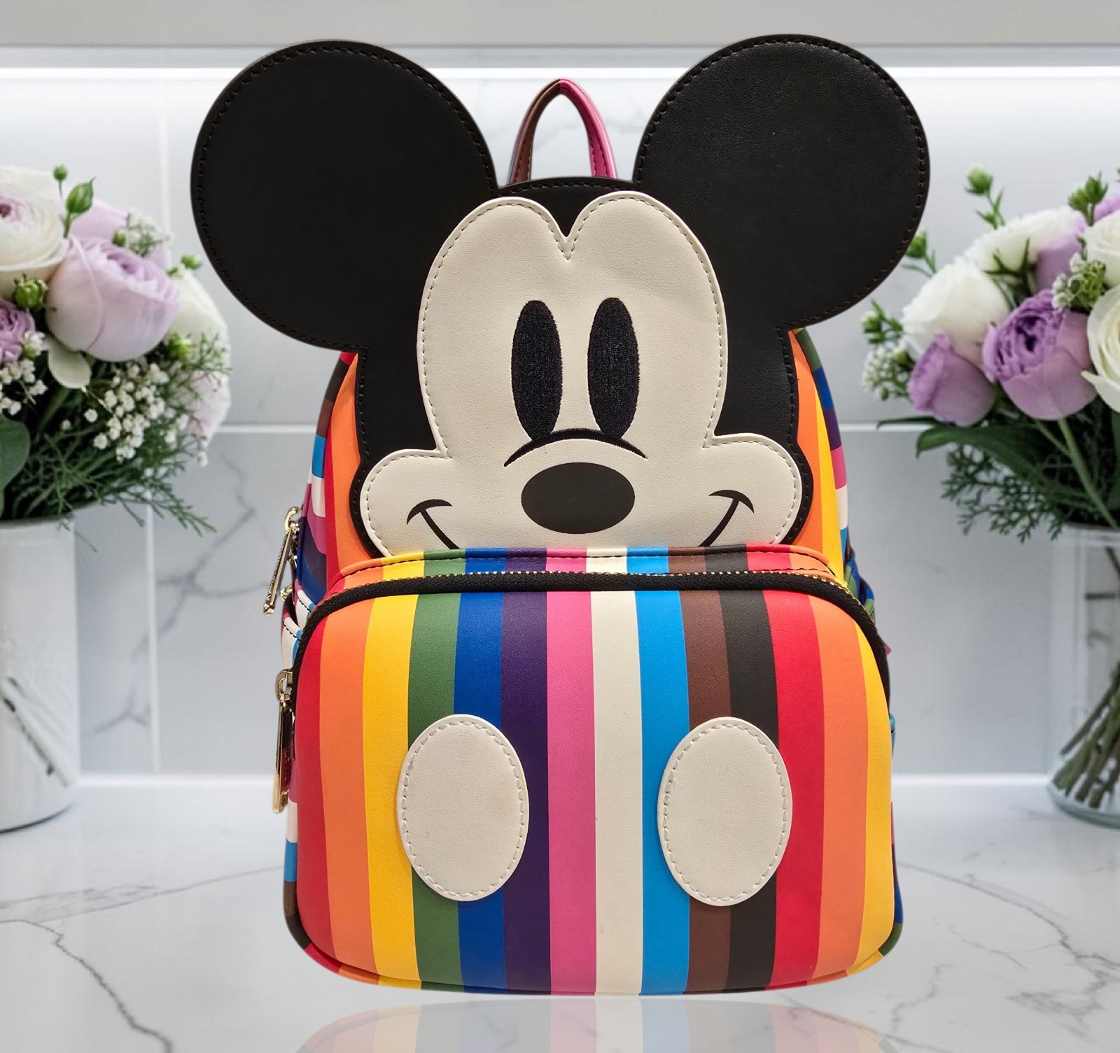 Loungefly Disney Mickey Mouse Rainbow Pride Mini Backpack Bag NWT
