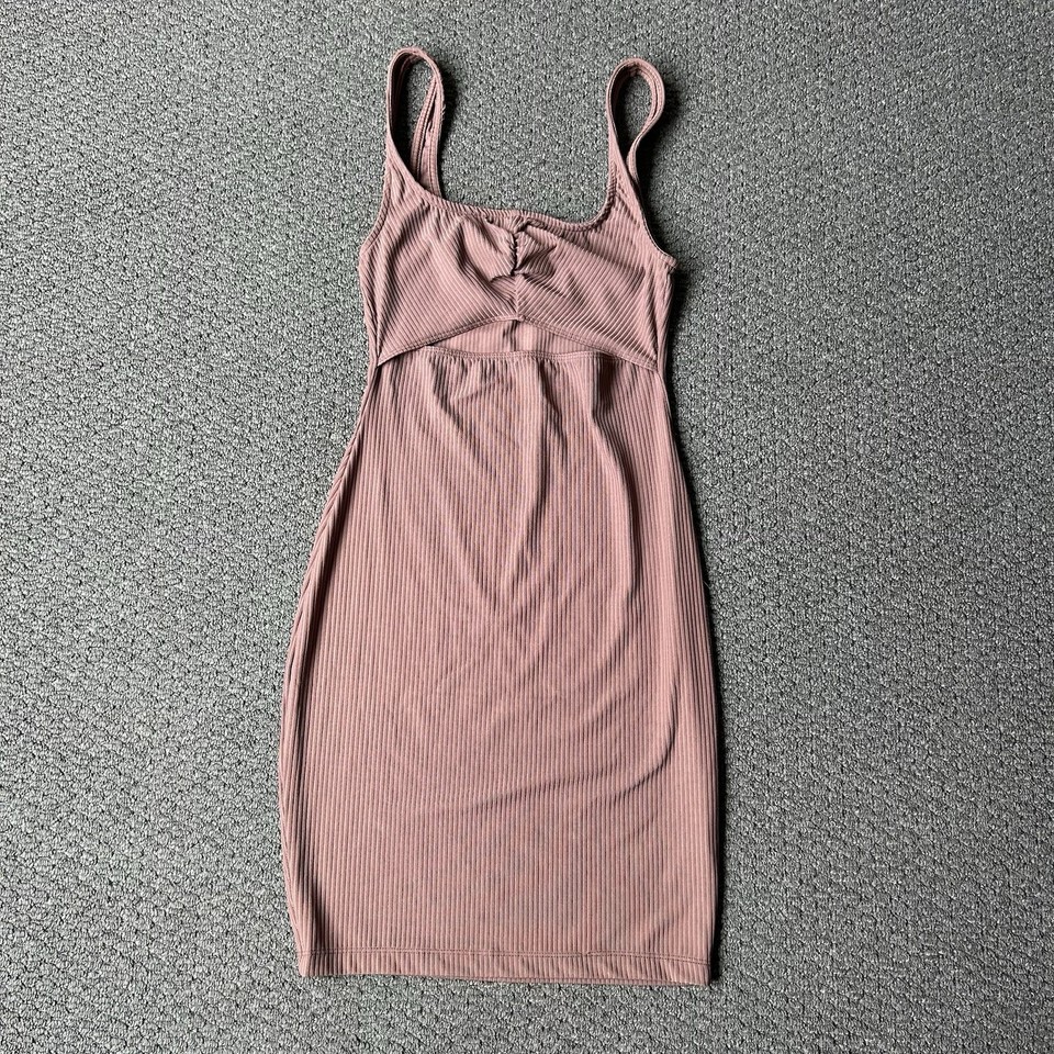 Kookai Pink Ribbed Mini Dress Womens Size 0 Bodycon Stretch Short