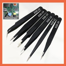 Precision Tweezers Kit Stainless Steel Anti-Static Non-Magnetic for Electronics