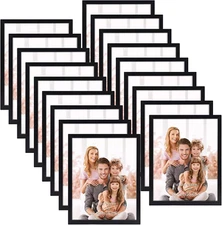 Black 8X10 Picture Frame Set of 18, Multi Photo Frames 8 by 10 Bulk for Wall Han