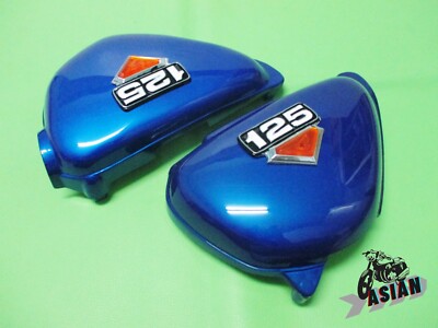 Fit HONDA CB100 CB125 CB125S SIDE COVER BLUE  L/R PAIR  WITH LOGO  [as248]