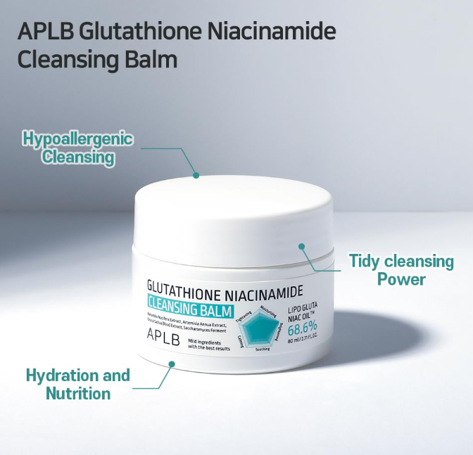 aplb glutathione niacinamide cleansing balm 80ml Amazon.com: APLB Glutathione Niacinamide Cleansing Balm main image 1