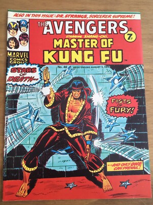 The Avengers Starring Shang - Chi Master of Kung Fu UK Marvel  #46 1974 F/VF 7.0