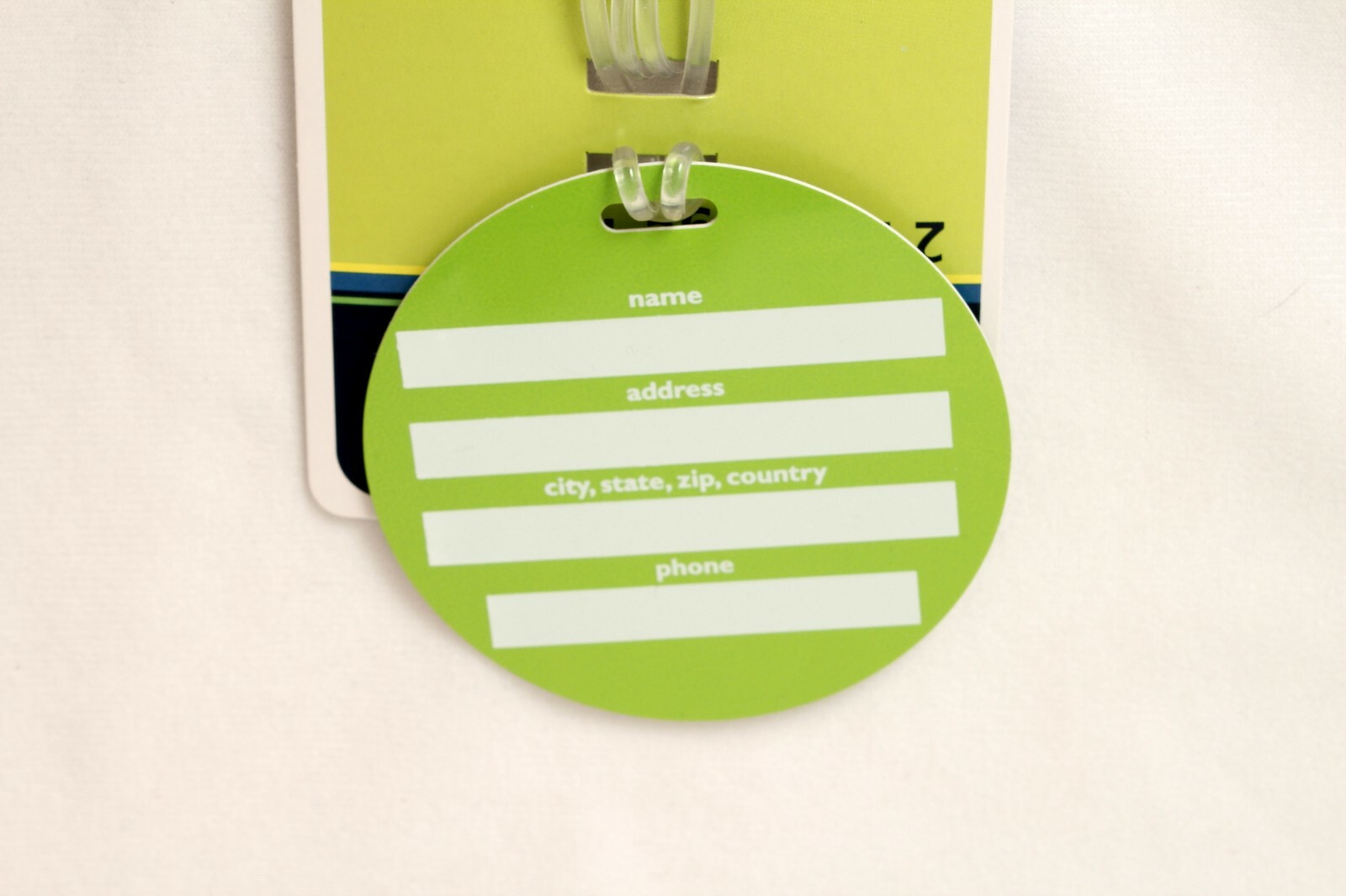 2 Luggage Identification Name Tags 3 Inch Diameter Humorous Green