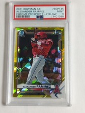 2021 Bowman Chrome Yellow Mini-Diamond Refractor /75 Alexander Ramirez PSA 9 MIN