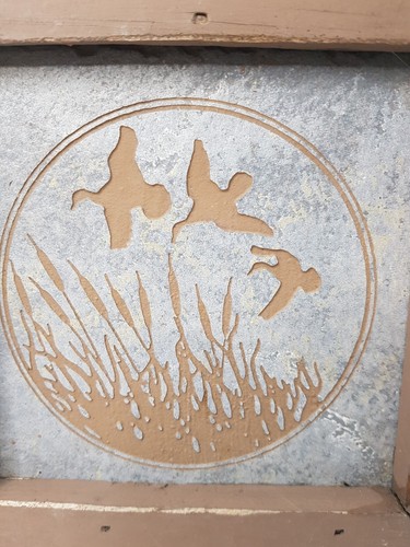 Vintage Geese Taking Flight Tile Wall Art Distressed Cabin Etched Ducks Hunting - Picture 6 of 11