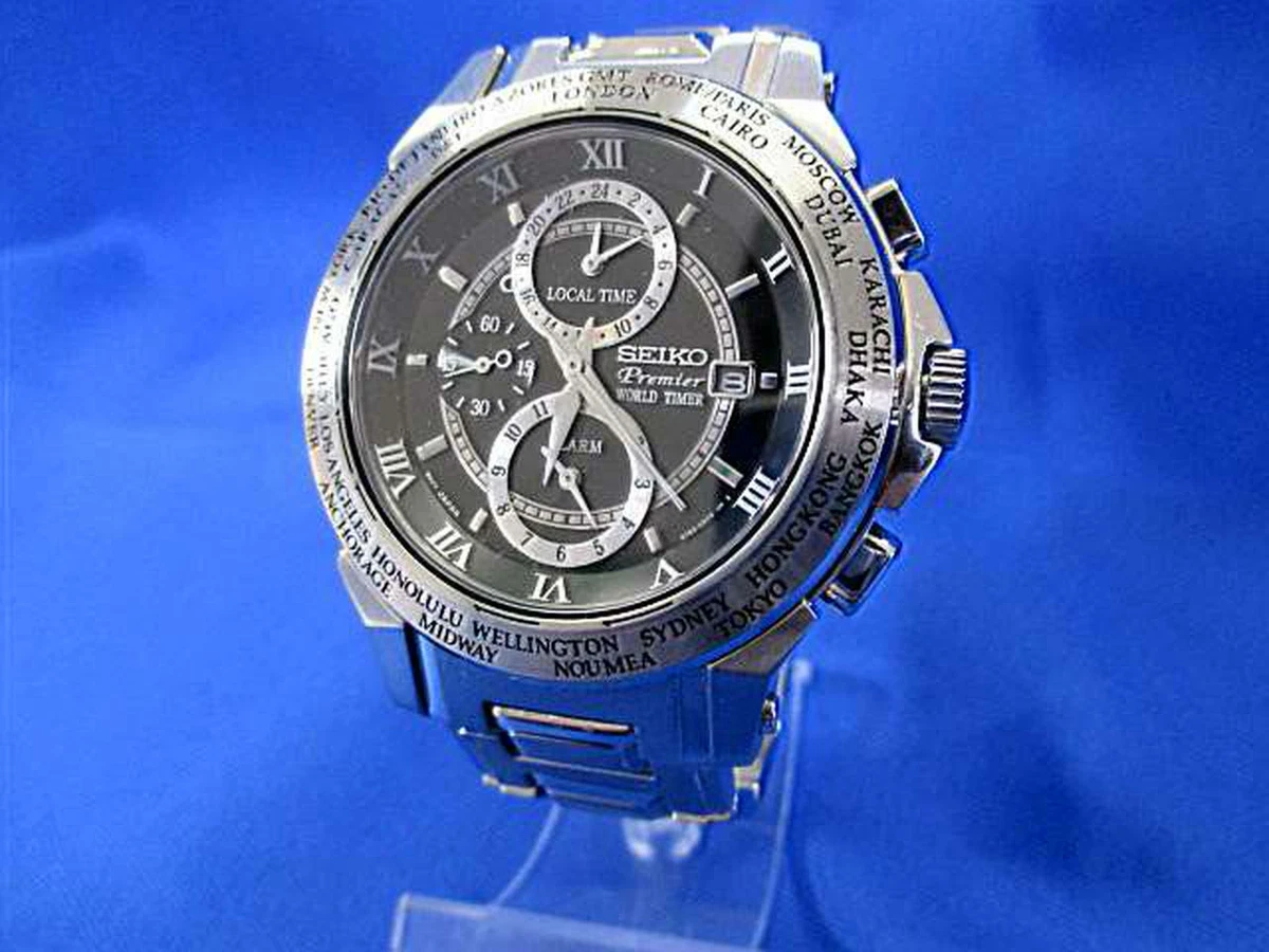 Seiko premier world timer sale