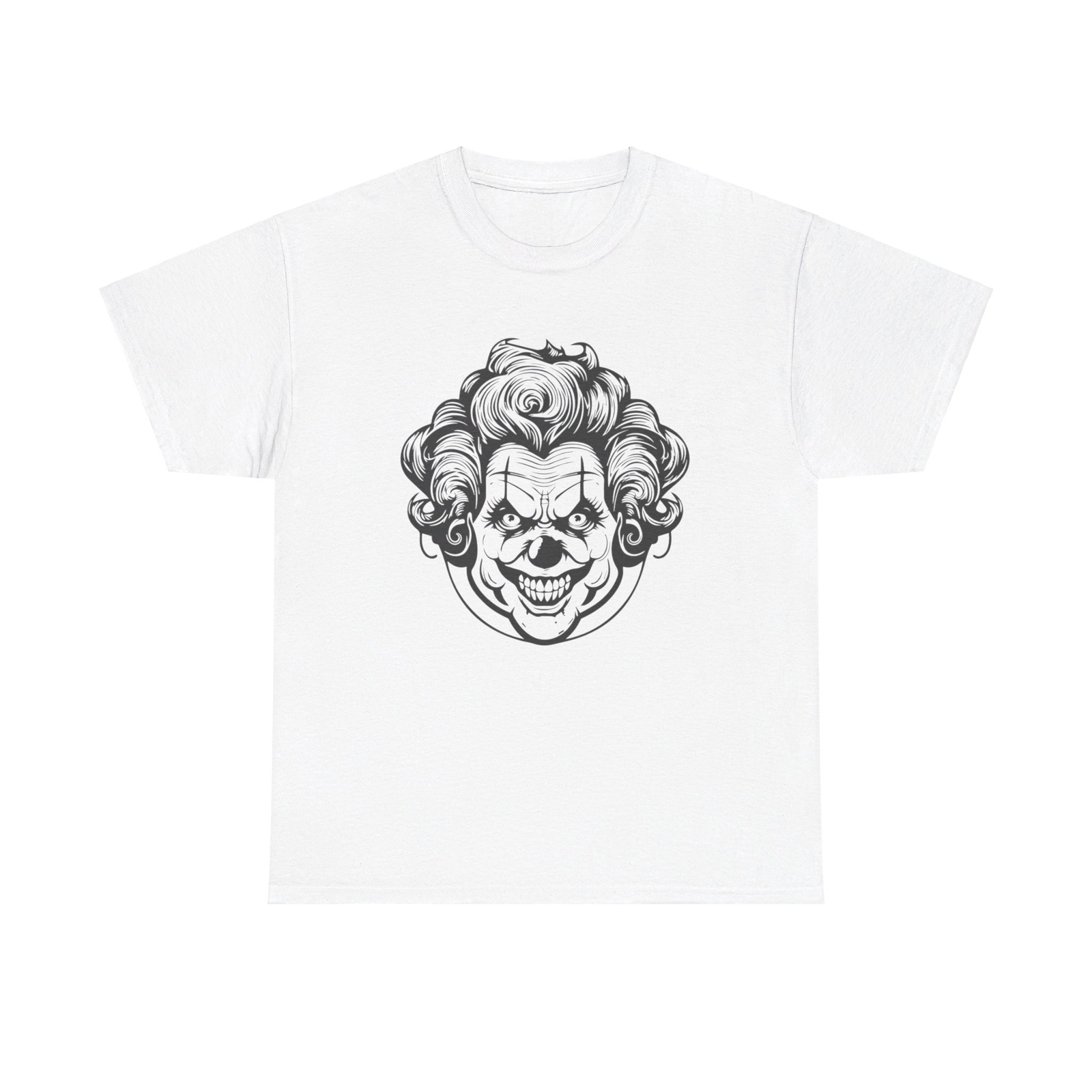 Scary Halloween Clown Graphic T-Shirt - spooky eerie creepy circus horror joker