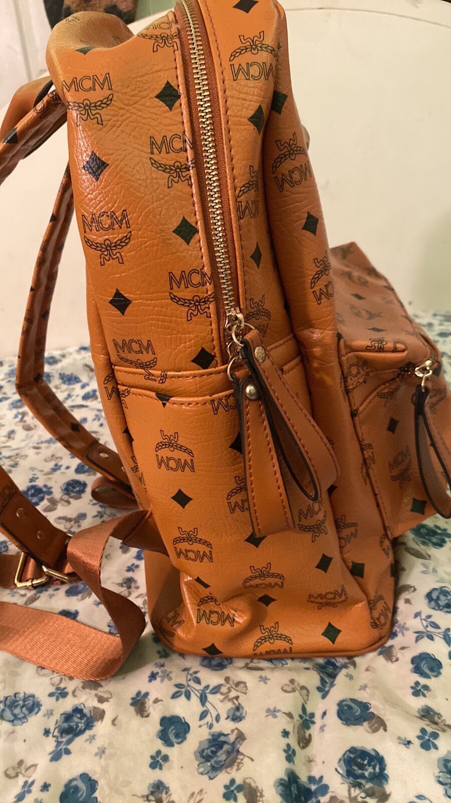 MCM Cognac / Brown Medium Backpack - Gem
