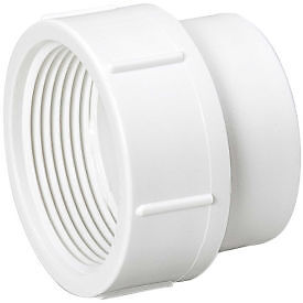 1-1/2'' PVC Streamline Cleanout Adapter, Spigot x FNPT, Sch 40/STD