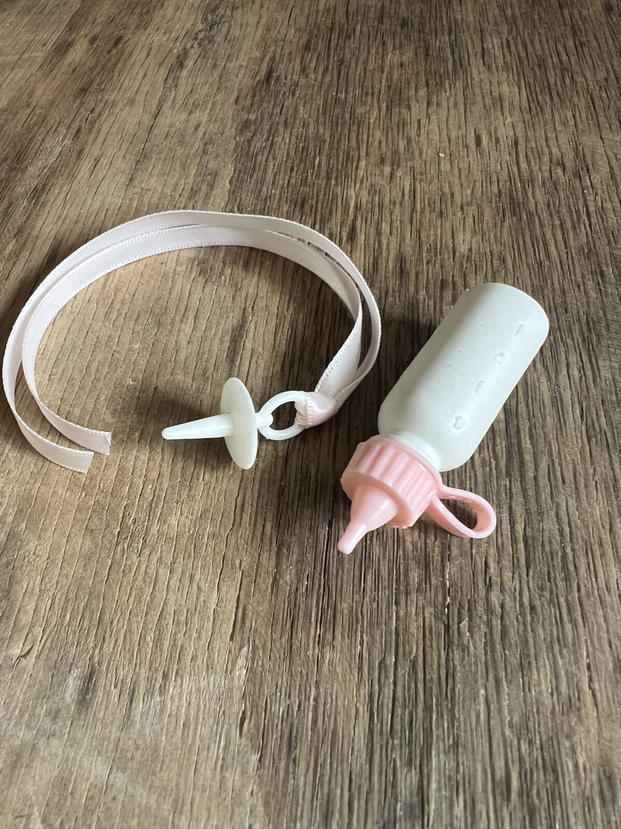 Vintage 1970's Baby Bottle (PINK) & White 3d Printed Dummy Fits