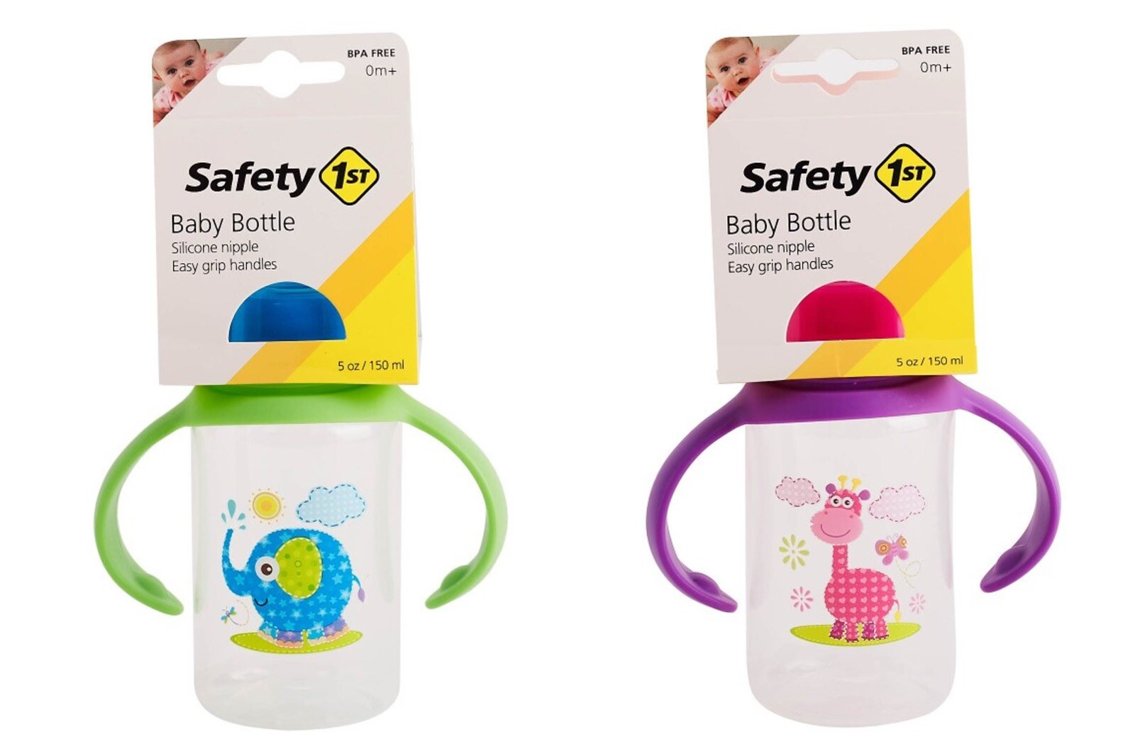 Safety 1st Round Baby Bottle with Handle, Set of 2, BPA Free
