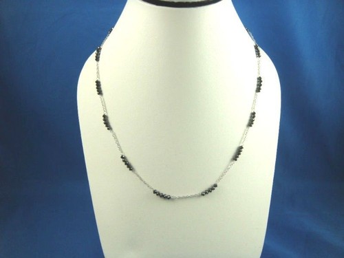 Black Diamond Beads Necklace 4.7 Grams 
