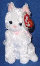 TY SUGAR the WHITE CAT BEANIE BABY - MINT with MINT TAGS