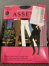 Marvelous Mama Assets by Blakely BLACK Maternity Opaque Stripe Tights Sz 3 Spanx