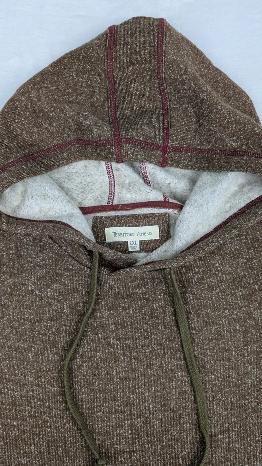 Territory Ahead Sudadera con Capucha Para Hombres 2XL Marrón Jaspeado Exterior Sudadera con Capucha Pesada Foto 2 de 4