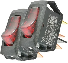 (2-PACK) Carling  LRA211-CR-B/125N Switch Rocker OFF None ON SPST 16A 250VAC