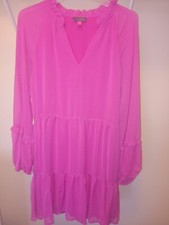 NWT Vince Camuto Ladies Three Tier Mini Dress Arresting Orchid Size Medium