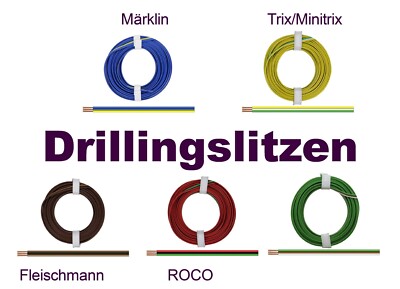 Drillingslitze 0,14 mm²  5m   AUSWAHL  *NEU*  [73,8 - 78,0ct/m]