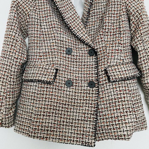 Autres Filles Multi-Color Tweed Double Breasted Blazer Size Small - Picture 3 of 10