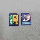 Lot Of 2x Mixed 256Mb Megabyte Sd Camera Memory Cards For Older Cameras, Palm