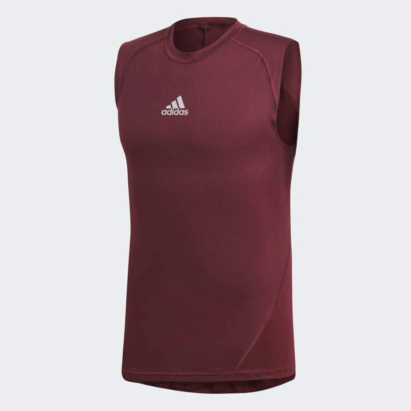 NWT Adidas Men's Big & Tall Logo Compression Tank Top Maroon 3XL 3XLT
