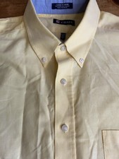 Chaps Men  s Button Down Shirt Size 17-17 1/2-34/35 Yellow Long Sleeve B22