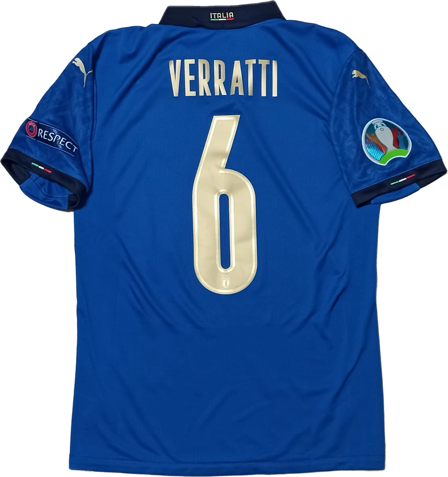 Maglia match worn gara Verratti PUMA Italia-Inghilterra 2021 Dry-cell EURO 2020 - Immagine 3 di 4