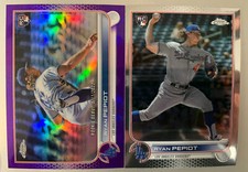 (2) 2022 Topps Chrome Update Ryan Pepiot RC PURPLE SP Rookie #125 + Base RC #114