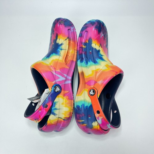 Zueco Crocs Multicolor Arco Iris Tie Dye Bistro Zapatos Antideslizantes Para Hombre Talla 10 - Imagen 5 de 11