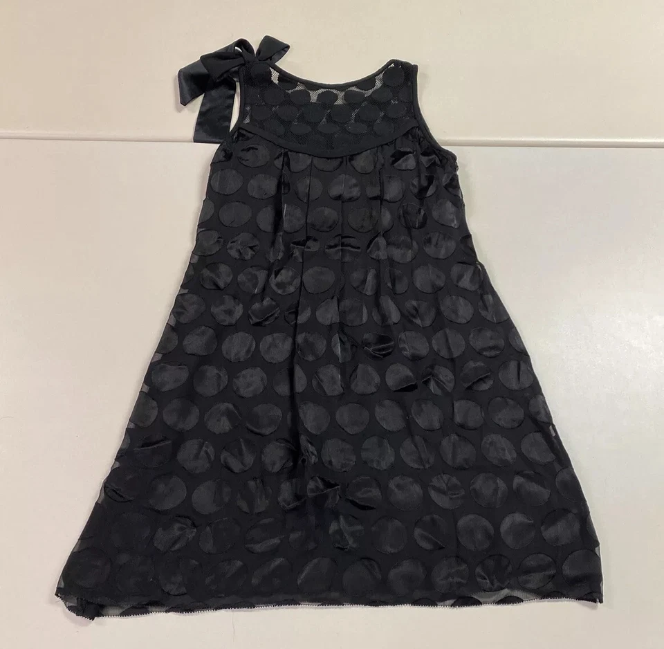Vestido recto Phoebe Couture para mujer negro tejido a lunares escote sin mangas talla 2 Foto 2 de 4