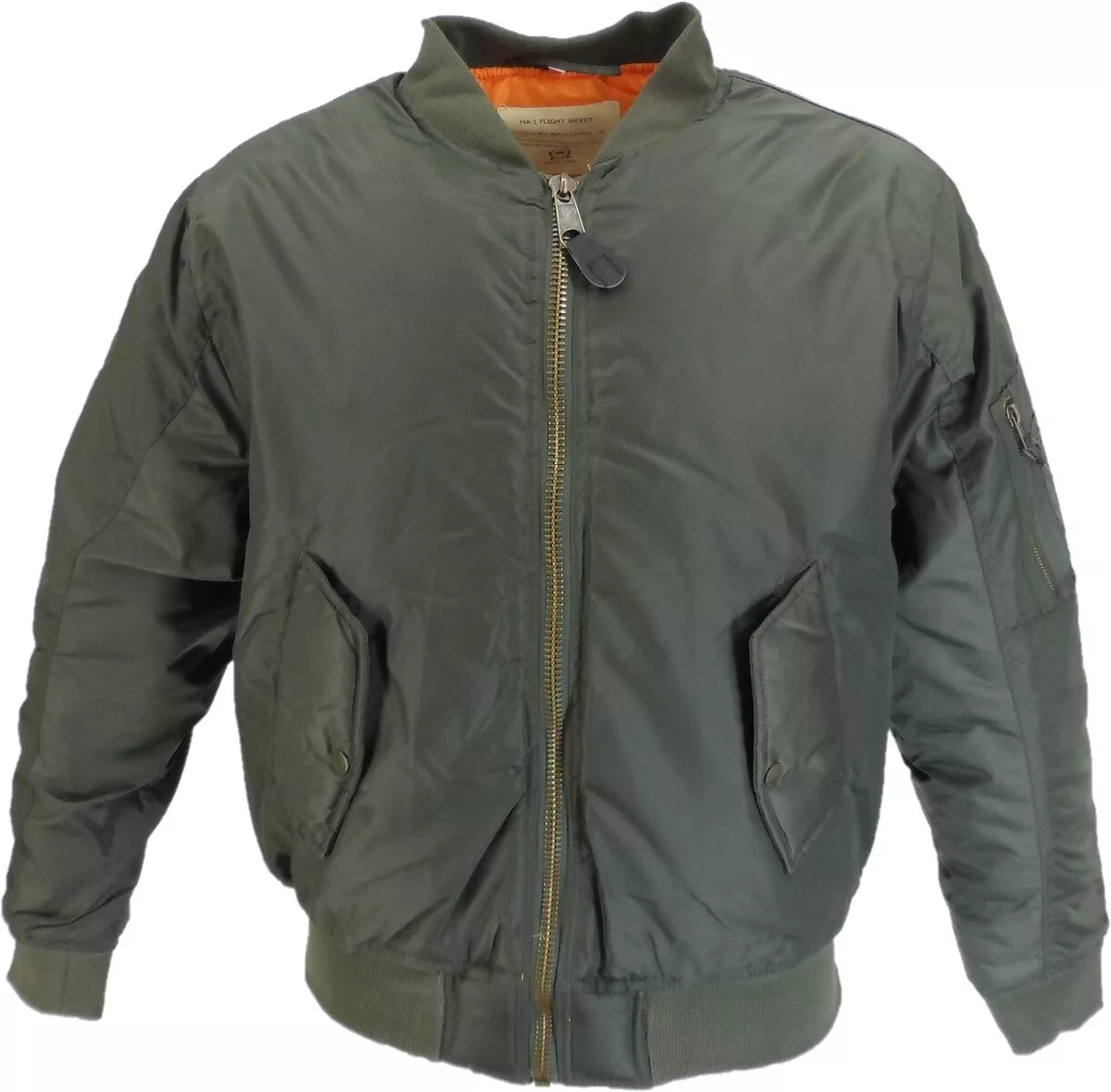 Green bomber jacket orange lining store