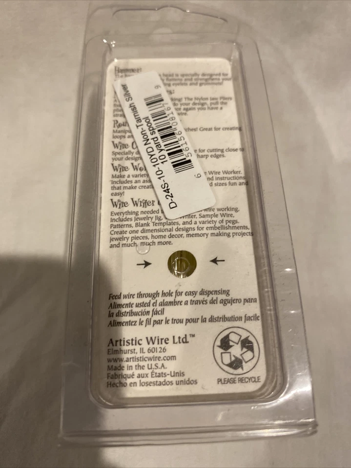 Fio artístico resistente a manchas prata calibre 24 43140 DIspenser 10ydRound brilhante - Imagem 2 de 3