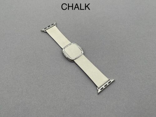 Bracelet cuir véritable Apple Watch boucle moderne 42 mm 41 mm 40 mm TOUTES COULEURS - Photo 22/29