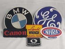 Lot Racing Embroidered Fabric Patches NHRA BMW GE Canon Vodaphone Liq Wrench  